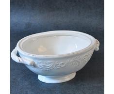 Cabine en céramique une baignoire ovale Beige Grand Lavabo