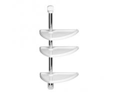 Premier Housewares 1601462 Étagère de Douche Mural en Aluminium avec 3 Tablettes Réglables Blanc