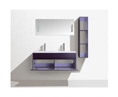 ALBAN Salle de bain complete double vasque 120 cm - Laqué aubergine