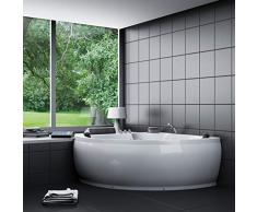 Baignoire balneo Ouest-balnéo baignoire angle 152cm x 152cm x 62cm (1 LEDs 7 couleurs, 20 jets massants, blanche, grande taille, rechauffeur, ozonateur, toute options) spa jacuzzi grande baignoire à bulle certification TUV allemande