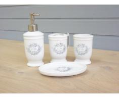 Clayre & Eef 61719 Set d'accessoires pour salle de bain Le Bain avec imprimé angélique