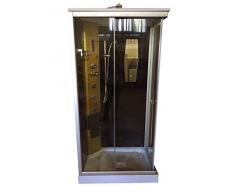 Cabine de Douche hydromassante SPA Bain Massage PORTOFINO 100 x 70 cm Verre 5 mm COMME DANS LA PHOTO 100%! Robinetterie Inclus,Garantie
