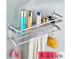 Accessoires de salle de bains ou cuisine,barre de serviette Mural Support de Rack de stockage,l'Organiser tous les étagère avec porte-serviettes chauffant et sèche-serviettes,sèche-serviettes en aluminium d'espace,petite étagère de rangement 43cm