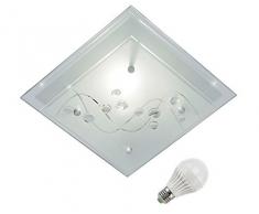 Plafonnier LED 5W luminaire plafond lampe verre miroir salle de bains éclairage