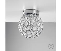 Moderne Ronde, Chrome et acrylique clair. Plafonnier ou applique IP44 pour la salles de bains