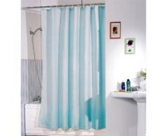 MSV 140483 Rideau de Douche Polyester + Plastique + Métal Bleu 240 x 200 x 0,1 cm - 12 anneaux inclus