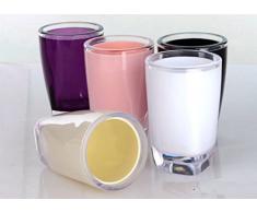 Bellabrunnen Salle de bains Essentials 5 Accessoires Set - Tumbler, savon à vaisselle, distributeur de savon, toilettes Brush & Holder Rose