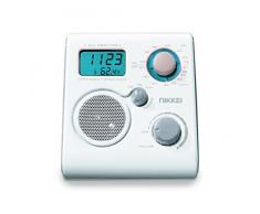 Nikkei nwp10we Radio de douche FM/MW imperméable avec heure, réveil et affichage de la température Blanc