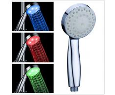 Pommeau de Douche, Bloomwin Pommeau LED Temperature Lumineux LED Douchette 4 Couleurs en Fonction de la Temperature