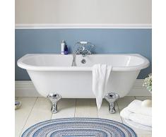 HUDSON REED - Baignoire Murale Ovale sur Pieds Chromés 170 x 75cm Acrylique 200L