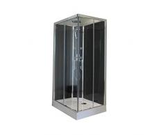 Aqua+ - Cabine de douche réversible accès d'angle porte coulissante verre transparent 110x80 - SELIA