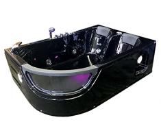 BAIGNOIRE BALNEO Model Orion 180 x 120 cm BAIN ANGLE TOURBILLON MASSANTE SPA 2 PERSONNES CHROMOTHERAPIE