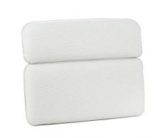 Oreiller de bain, Halovie Spa de grandes Ventouses pour baignoire, tête cou mémoire Support en mousse de bain relaxant Coussin(Blanc)