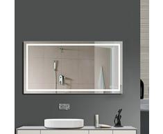 GOGO GO Miroir LED Orthogone 100*60CM 23W Lumineux de Salle de Bain Eclairage Intérieur Avec Commutateur de Côté Lumière Blanc Froid 6000K