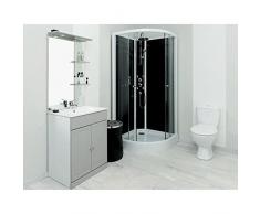 Aqua Plus SACHCABGEHY9 Gena 1/4 C 90 Cabine de douche hydro Gris