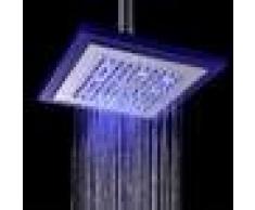 Pommeau De Douche Lumineux 8 LED à 3 Couleurs Changeante Selon Température Eau