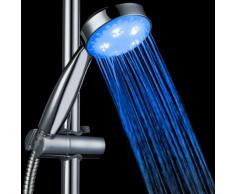 Pommeau de Douche, Bloomwin Pommeau LED Temperature Lumineux LED Douchette 4 Couleurs en Fonction de la Temperature