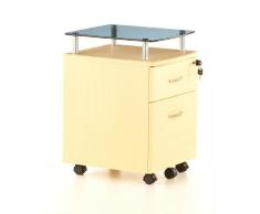 hjh Office 673809 Caisson à Tiroirs sur Roulettes Ekon Plus Ãrable Tablette en Verre MDF avec Finition