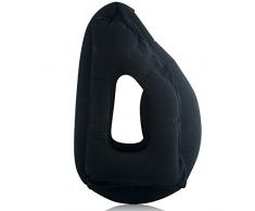 Denshine Oreiller Gonflable de Voyage coussin de voyage pour l'avion avec le corps complet et le support de tête Oreiller de bureau avec masque Parfait pour Les Voyages, Bureau, Maison, Camping (Noir)