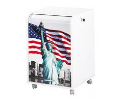 Caisson mobile à rideau - ORGA 70 - New-York - Statue de la Liberté - Blanc