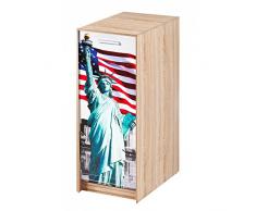 Simmob - Caisson Tréteau 1 Rideau Chêne Naturel - Coloris - Liberté 505