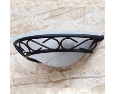 Rustique Applique murale demi coque style maison de campagne en noir 3721