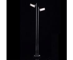 Lampadaire, style moderne, contemporain, armature et plafonnier en métal galvanisé en chrome, pour salon ou chambre, ampoules non incl. 2 x 5W LED 230 V