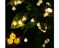 yimia® étanche 30 LED Guirlande Solaire, 8 portable lumineux 6 mètres extérieur guirlande lumineuse jardin solaire LED éclairage blanc chaud/multicolore Boule pour fête, Noël, jardin, extérieur, la bière Jardin, balcon,,