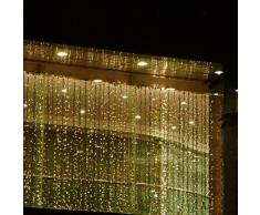 Viktion - 800 LEDs Guirlande Rideau lumineux 8m * 3m de 8 modes differents - pour la decoration intérieur / extérieur comme hotel marriage cérémonie soirée fête etc. - IP44, pour utilisation intérieur seulement (Blanc chaud )