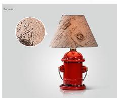 swent Loft Lampe de table créative Rouge Lampe de table américain industrielle Vent Lampe de table Lampe de table Fire Hydrant Chambre étude chambre lampe de chevet E27 * 1 LED 3 W