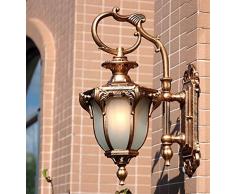 Extérieur Lampe Murale Applique Murale d'Extérieur Maison de Campagne Bronze Golden Aluminium Antique rétro E27 nordique Alt extérieur Lampe murale LED Vintage Rustique lampe extérieure Londen Verre buiten Applique murale