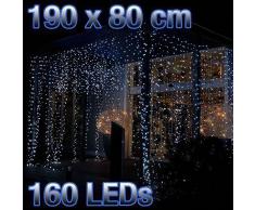 Lex Rideau lumineux à 160 LED blanches