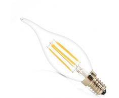 ELINKUME 6 X E14 Ampoule LED 4W COB Bougie Flame Tip LED Blanc Chaud 3000k Super Lumineux 427LM AC220-240V