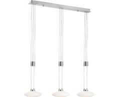 Globo suspension nickel mat/blanc opale, hauteur réglable, l x l x h: 790 x 1500 x 700 gY6, 3 x 25 w, 230 v, 68630–3