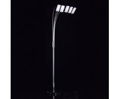 Lampadaire de style moderne et contemporain avec armature et plafonniers carrés en métal couleur chrome, pour salon ou chambre 1 ampoule incl. 5 x 5W LED 230 V