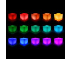 Alice's Garden - Cube LED 40cm - Cube décoratif lumineux, 16 couleurs, 40cm, rechargeable, télécommande