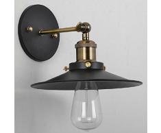 Glighone Lampe Murale Industrielle en Métal Applique Luminaire Vintage E27 Eclairage de Mur Décoratif Rétro Abat-Jour Edison Culot Antique pour Maison Cuisine Chambre Hôtel Salle à Manger Salon et Restaurant