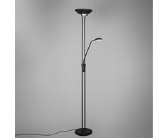 QAZQA Moderne Lampadaire Variateur avec Lampe de Lecture Variateur Diva LED 2 noir, Metal, Oblongue / LED incluses Module Max. 1 x 18 Watt A+