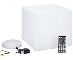 Dreamled DLDCUBE30CM61973 Meuble Cube Lumineux Décoration avec Télécommandé Verre Multicolore 30 cm