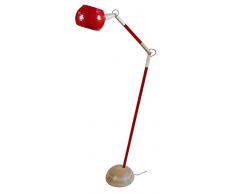 Tosel 95227 Mendel 3 Lampadaire Liseuse Bois Hêtre/Tôle Acier/Peinture Époxy Bois/Rouge 300 x 650 x 1340 mm