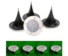 Lixada 4pcs LED Lampe solaire au sol Projecteur de jardin paysage voie