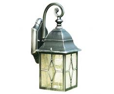 LED Applique Murale Rustique Filament Gênes - Noir/Argent