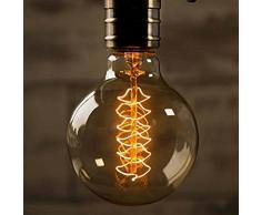 Elfeland lampe Antique / style vintage rétro industrielle / E27 40W spirale filament / lustre mur lumières suspendues / G95 mm Baissable