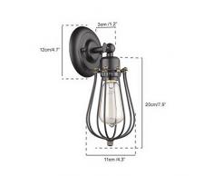 CLAXY E27 Rétro Rustique Applique Lampe Mur Fer Murale Déco Bar Café Couloir en Fer Bronze Wall Light Sconces