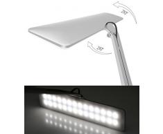 Eplze Mode Ultra-mince LED Bureau Lampe 210° Pliable Tête Dimmable Toucher-sensible Œil-protection En train de lire Lampe (Argent)