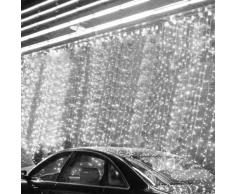 Viktion - 800 LEDs Guirlande Rideau lumineux 8m * 3m de 8 modes differents - pour la decoration intérieur / extérieur comme hotel marriage cérémonie soirée fête etc. - IP44, pour utilisation intérieur seulement (Blanc )