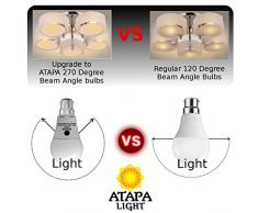 atapa 4 x bougie Ampoules LED 4 W 320 lumens 270 ° angle de faisceau à vis Edison E27 Blanc chaud 3000 K couleur blanc chaud naturelle très lumineux LED d'économie d'énergie ampoule C37 Lampes pour douche salle de bain