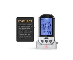 Newcomdigi Thermomètre de Cuisson sans Fil Ustensiles de Cuisine Professionnel Thermomètre de Barbecue Viande Thermomètre de Four
