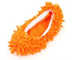 Poignets stretch Orange serpillère microfibre Chenille Chaussons
