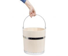 Seau pot 15 litres d'eau Seau en bois poignée en métal